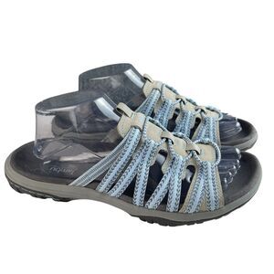 Jambu Women’s Mars Sandals 9M Blue Gray Bungee Slip-On Open Toe Comfort